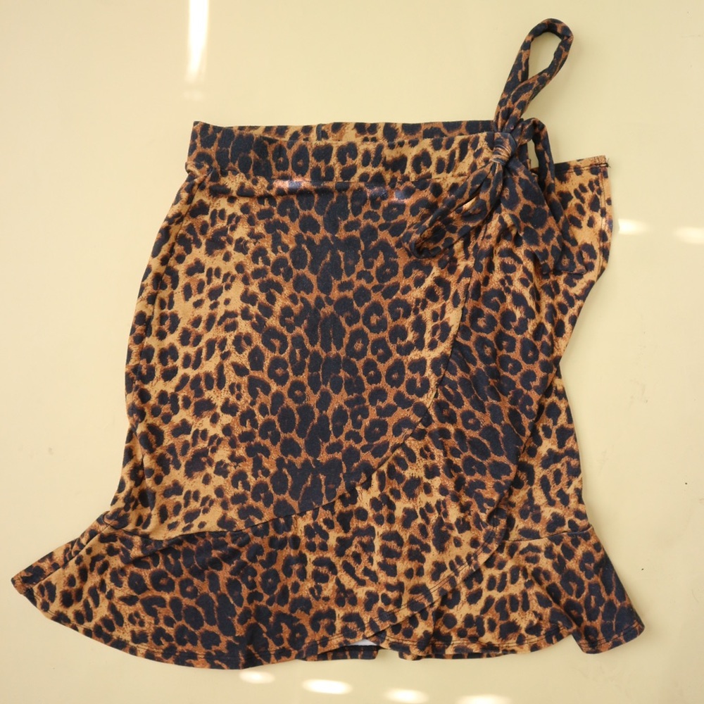 ASOS leopard midi skirt
